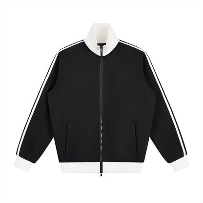 White Line Fleece Tennis Jacket
