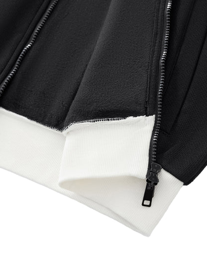 White Line Fleece Tennis Jacket