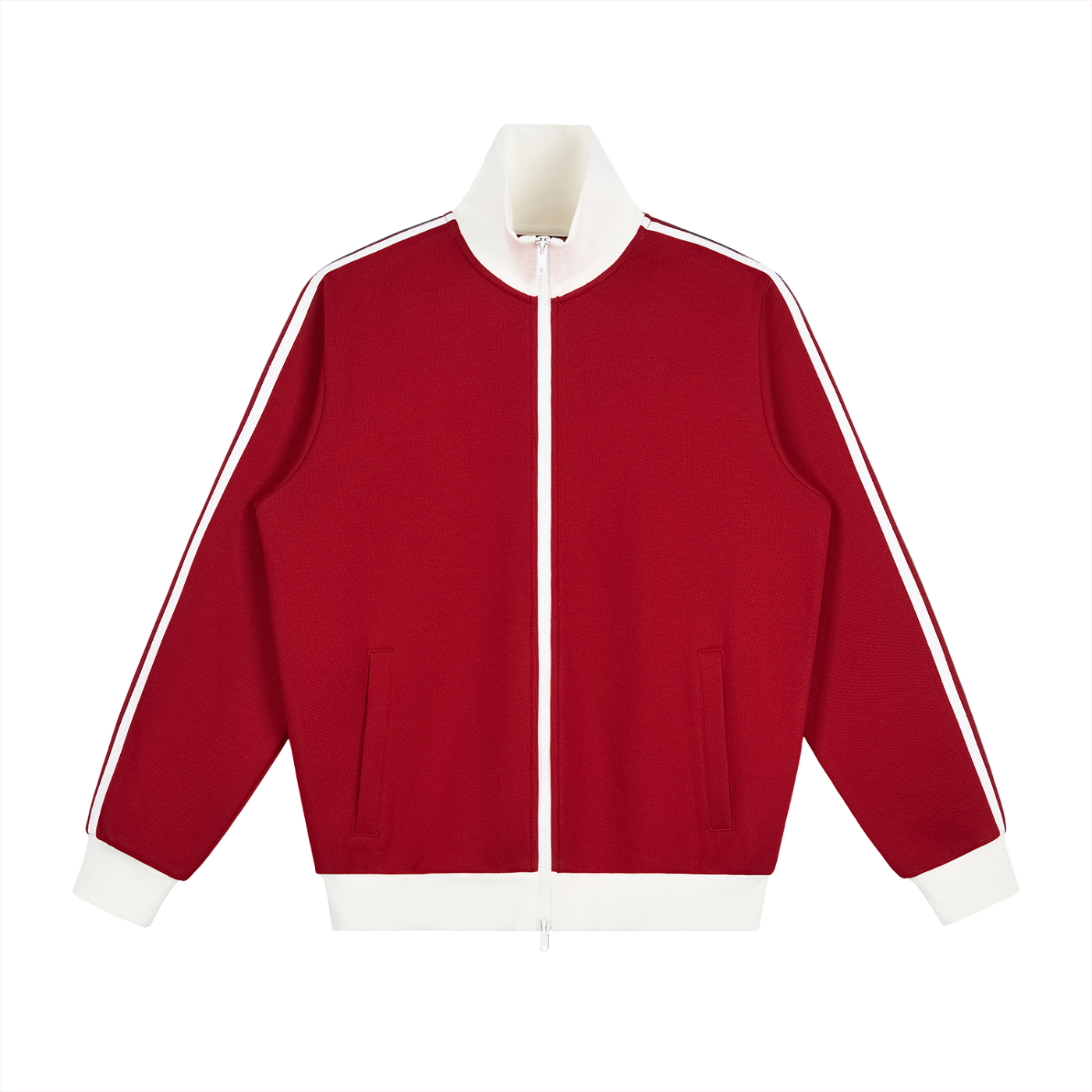 White Line Fleece Tennis Jacket