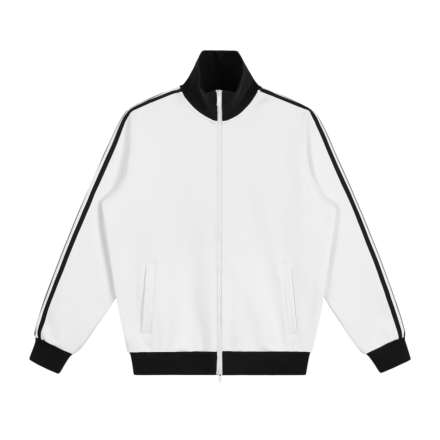 White Line Fleece Tennis Jacket
