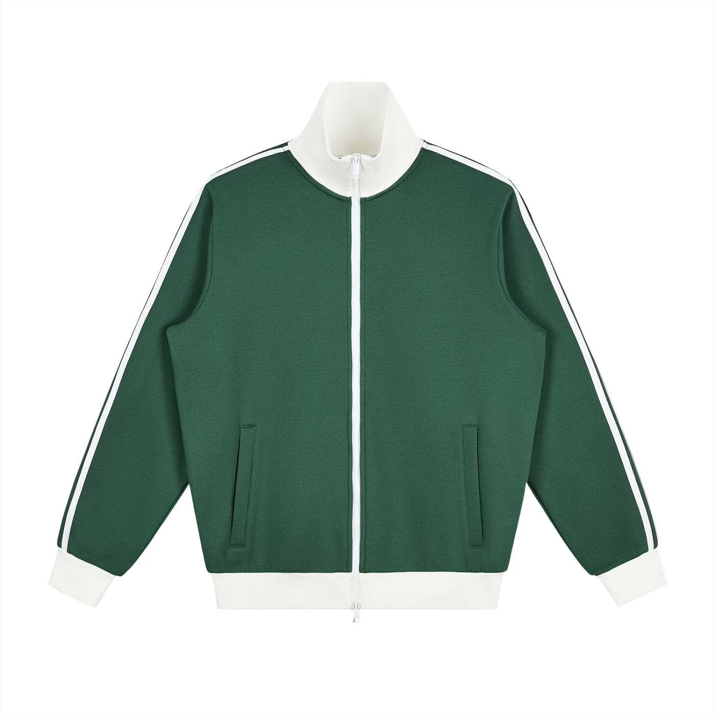 White Line Fleece Tennis Jacket