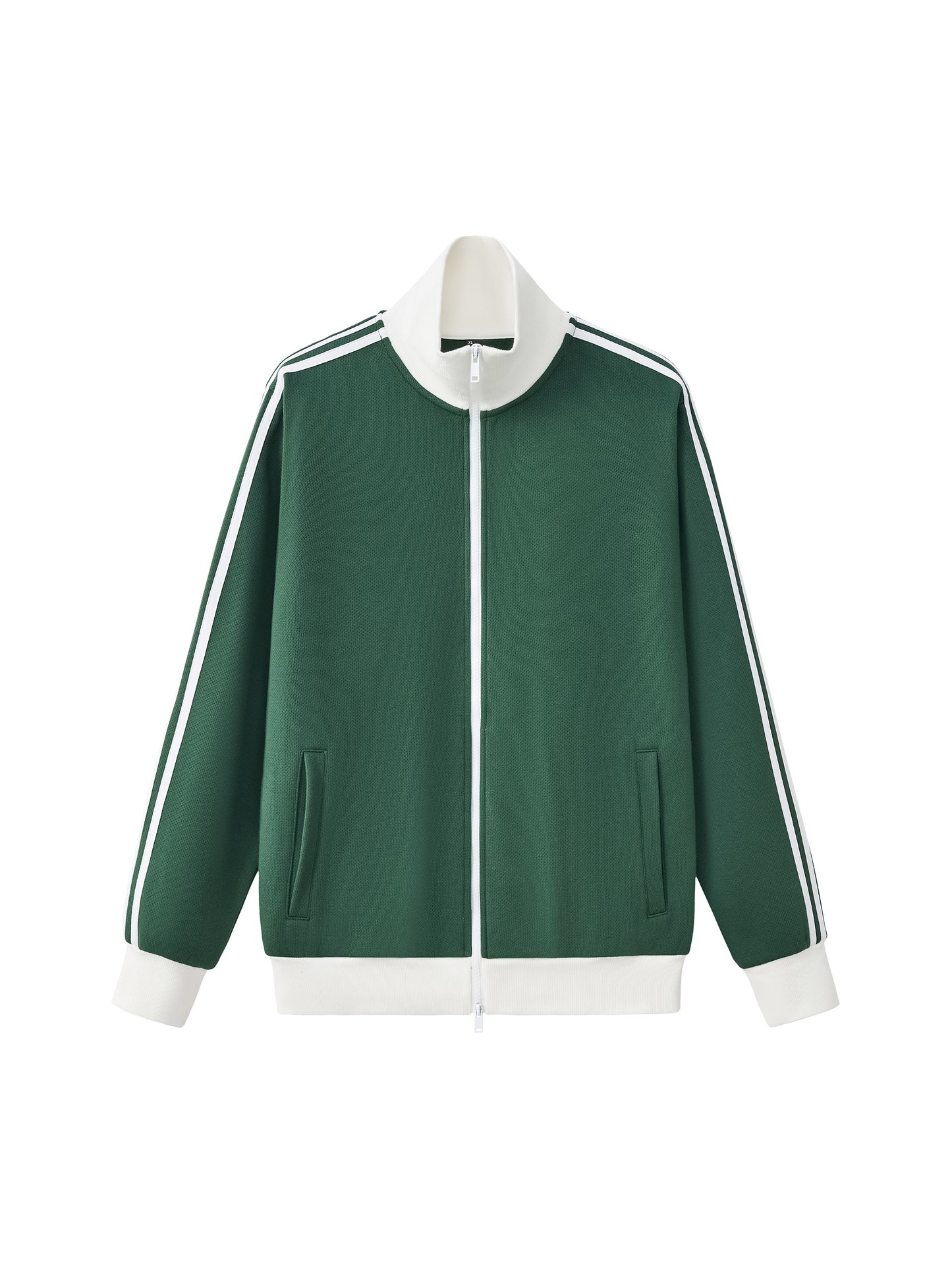 White Line Fleece Tennis Jacket