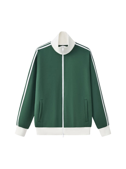 White Line Fleece Tennis Jacket
