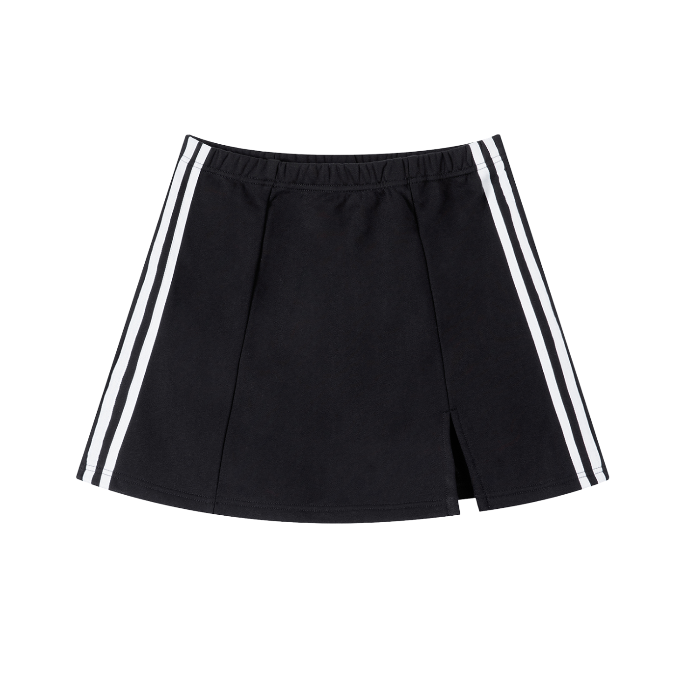 Ladies White Line Tennis Slit Skirt