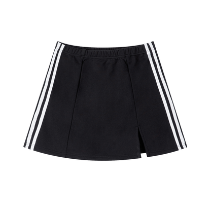 Ladies White Line Tennis Slit Skirt