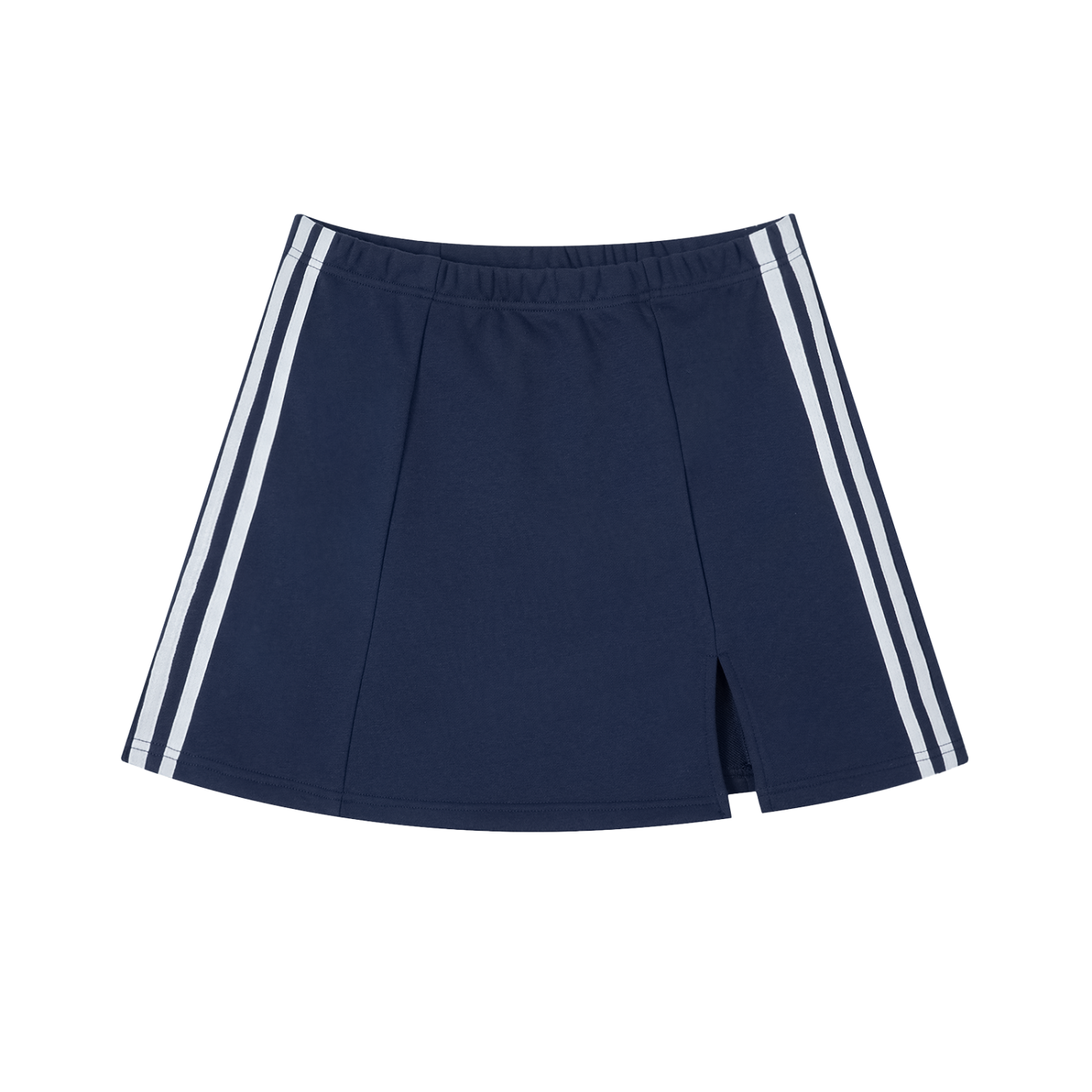 Ladies White Line Tennis Slit Skirt