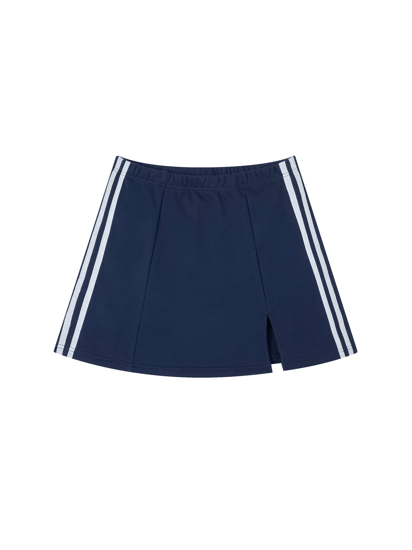 Ladies White Line Tennis Slit Skirt