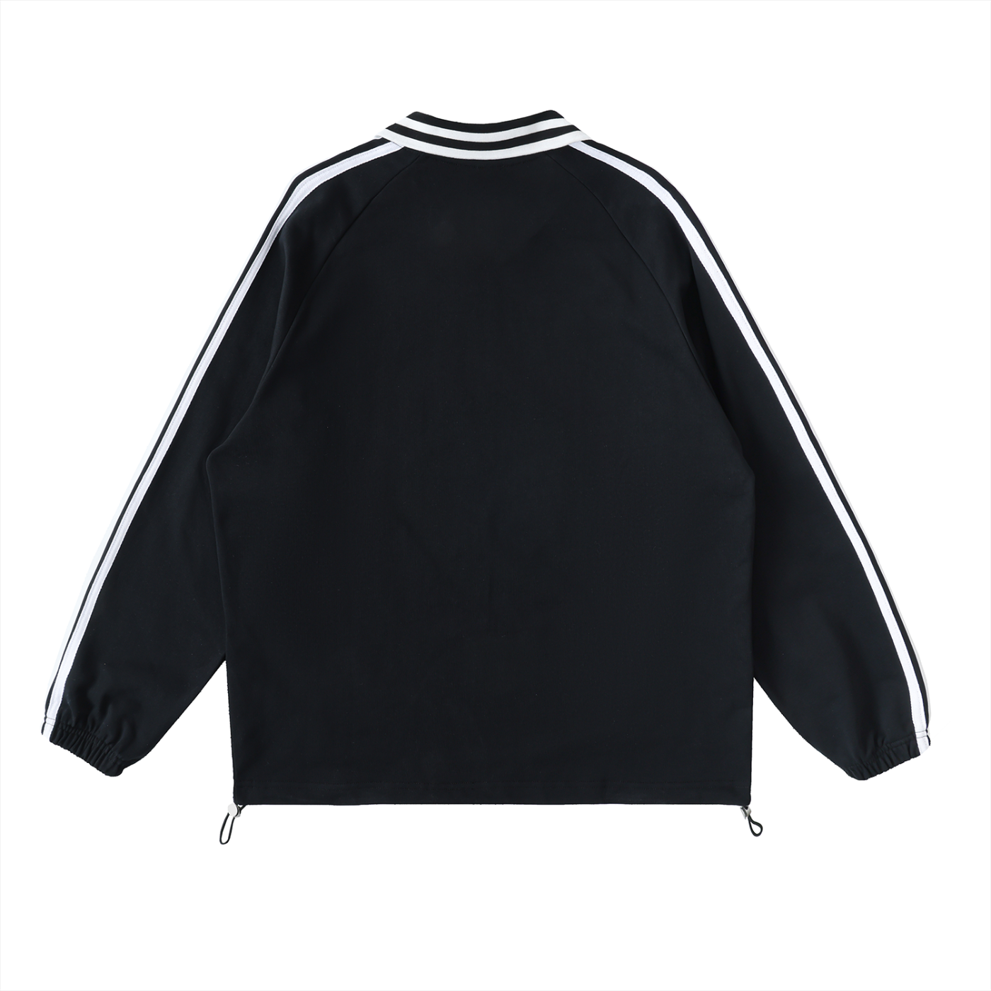 While Line Lapel Collar Sweatshirt