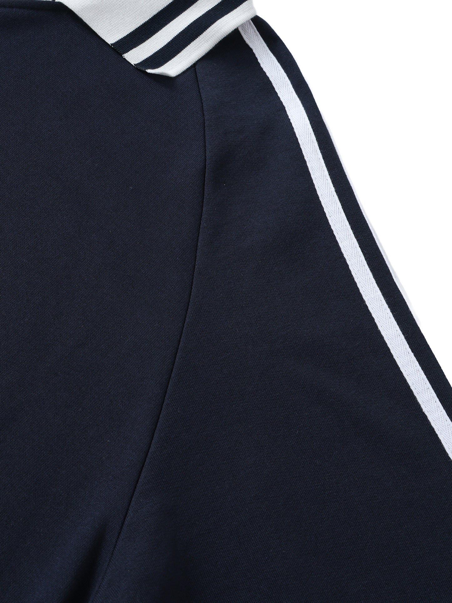 While Line Lapel Collar Sweatshirt