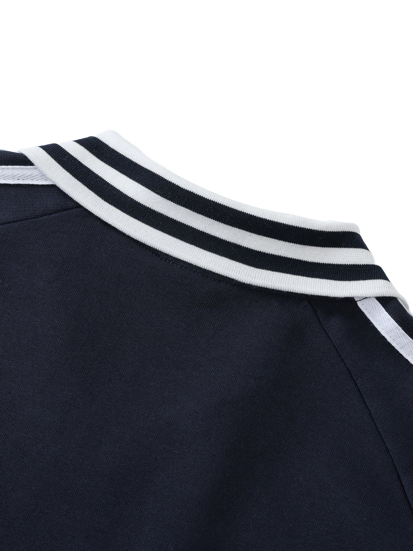 While Line Lapel Collar Sweatshirt