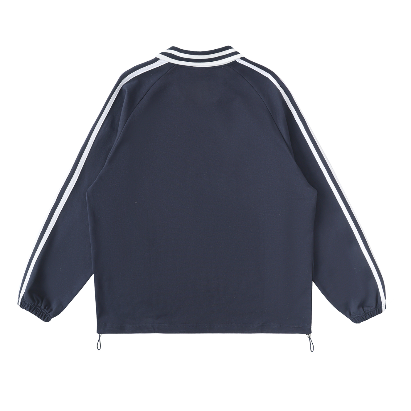 While Line Lapel Collar Sweatshirt