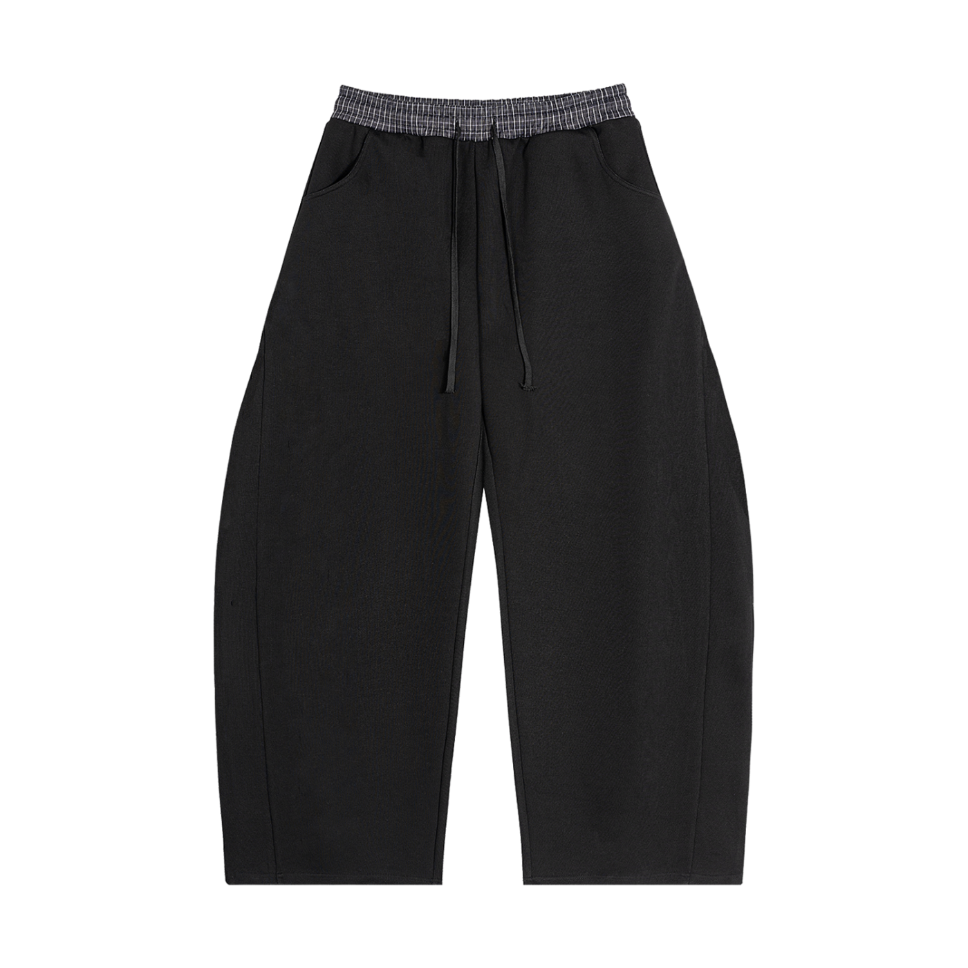 White Line Plaid Waistband Sweats