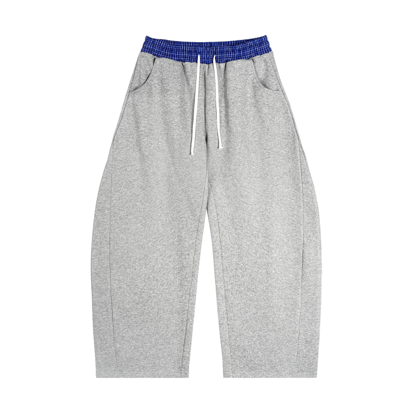 White Line Plaid Waistband Sweats