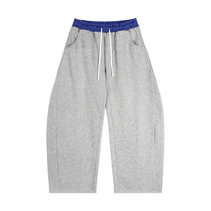 White Line Plaid Waistband Sweats