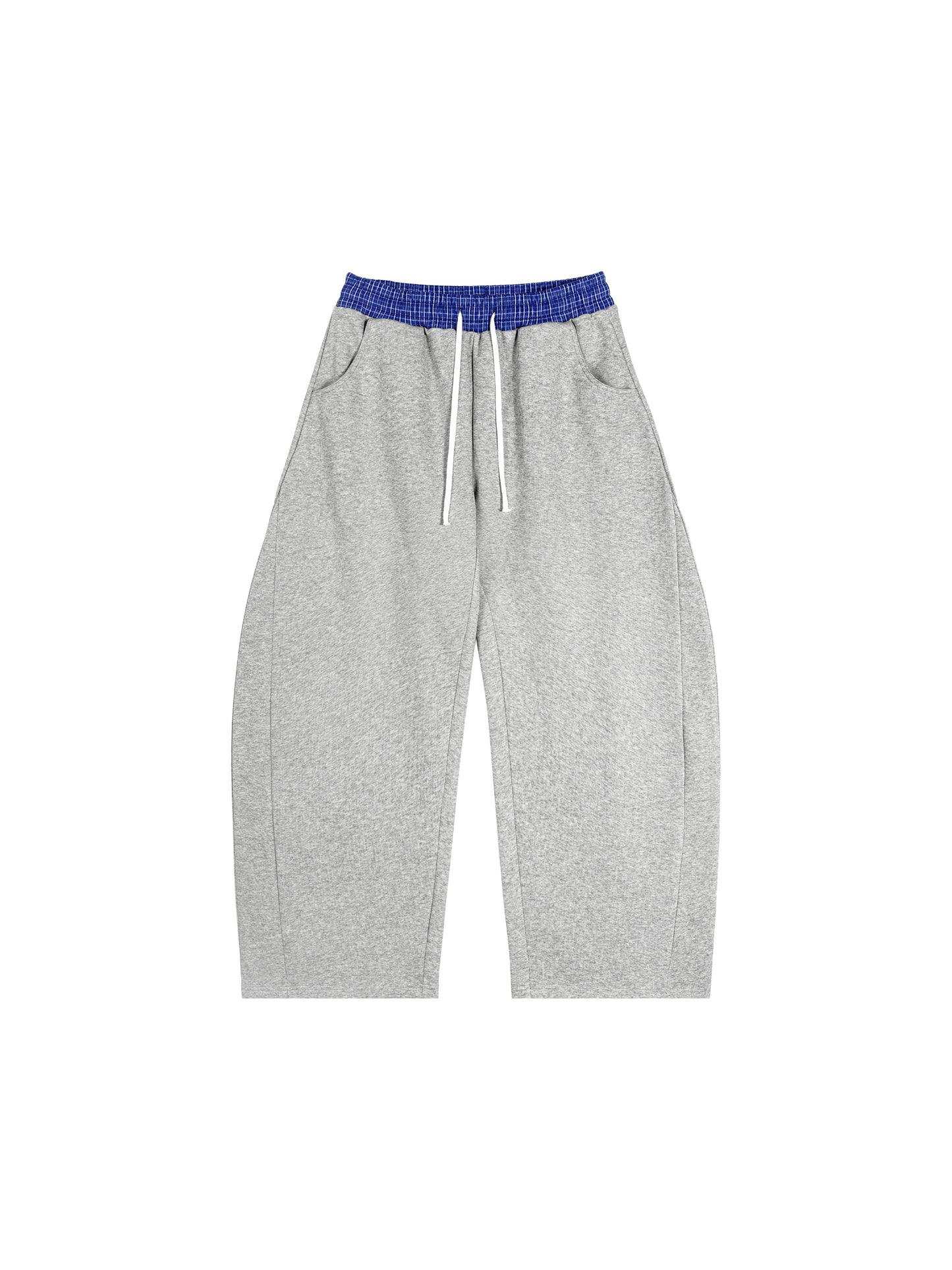 White Line Plaid Waistband Sweats