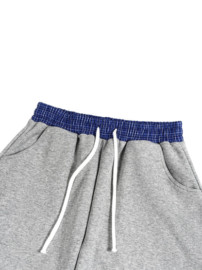 White Line Plaid Waistband Sweats