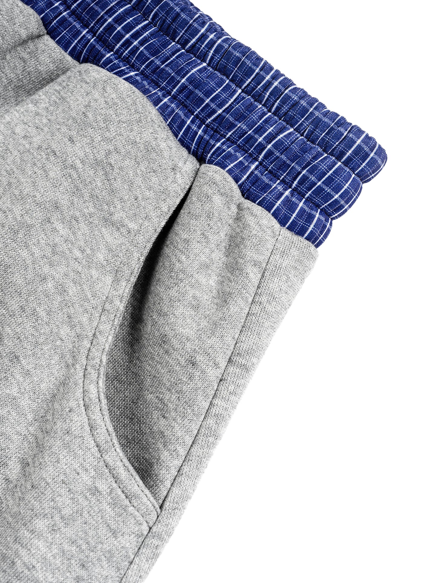 White Line Plaid Waistband Sweats