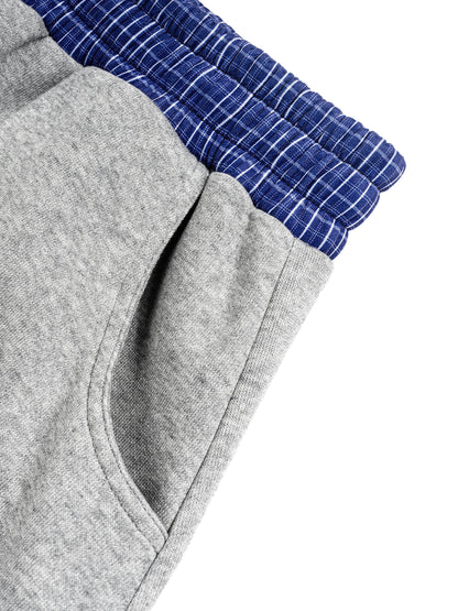 White Line Plaid Waistband Sweats